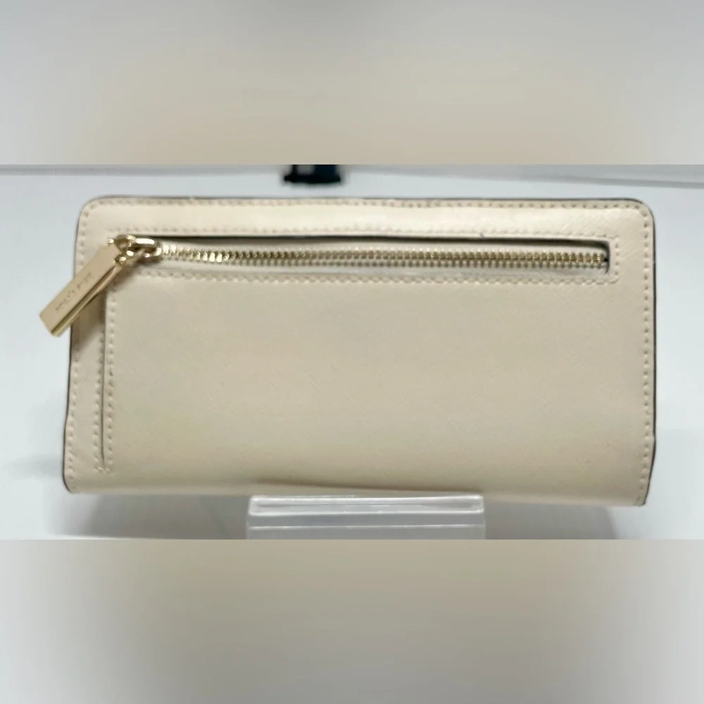 Kate Spade New York Madison Lg Slim Bifold Wallet Meringue,Saffiano Leather NWT